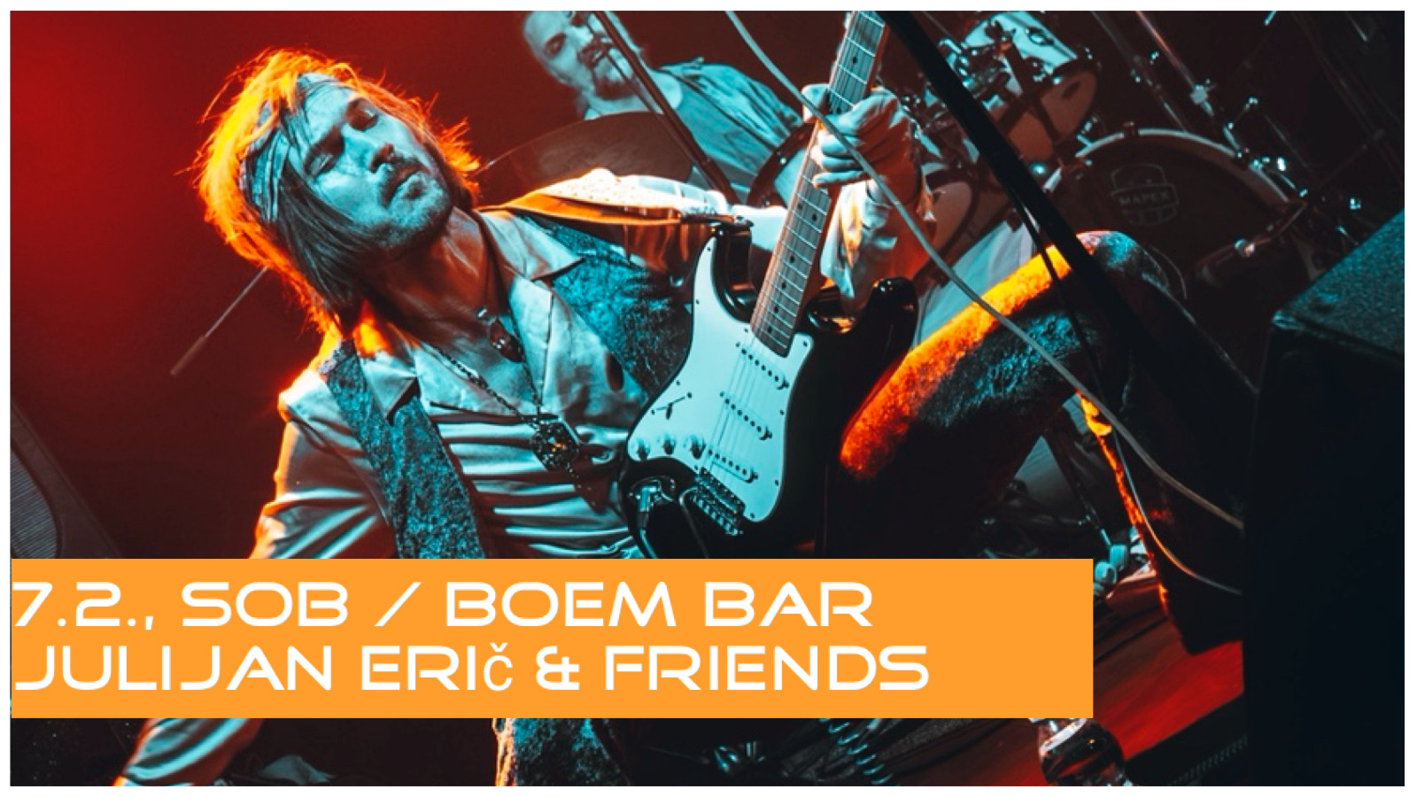 Julijan Erič & Friends / Power trio z nepopustljivo energijo in avtorsko glasbo v Hendrix slogu.