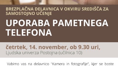 Brezplačna delavnica: Uporaba pametnega telefona