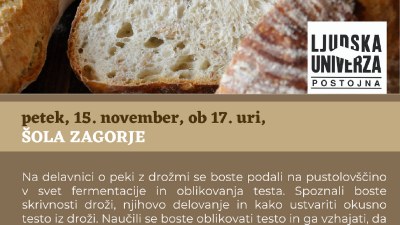 Delavnica: Peka kruha z drožmi