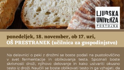 Delavnica: Peka kruha z drožmi