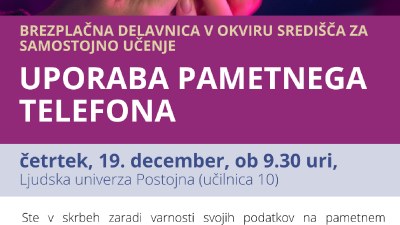 Brezplačna delavnica: Uporaba pametnega telefona