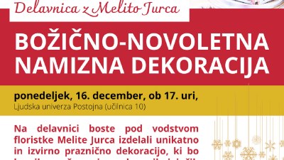 Delavnica: Božično-novoletna namizna dekoracija