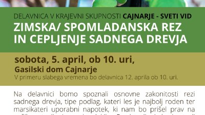 Delavnica v KS Cajnarje: Zimska/ spomladanska rez sadnega drevja