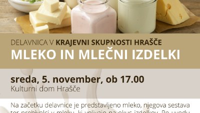 Delavnica v KS Hrašče: Mleko in mlečni izdelki