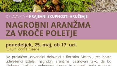 Delavnica v KS Hruševje: Nagrobni aranžma za vroče poletje
