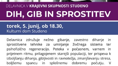 Delavnica v KS Studeno: Dih, gibanje in sprostitev