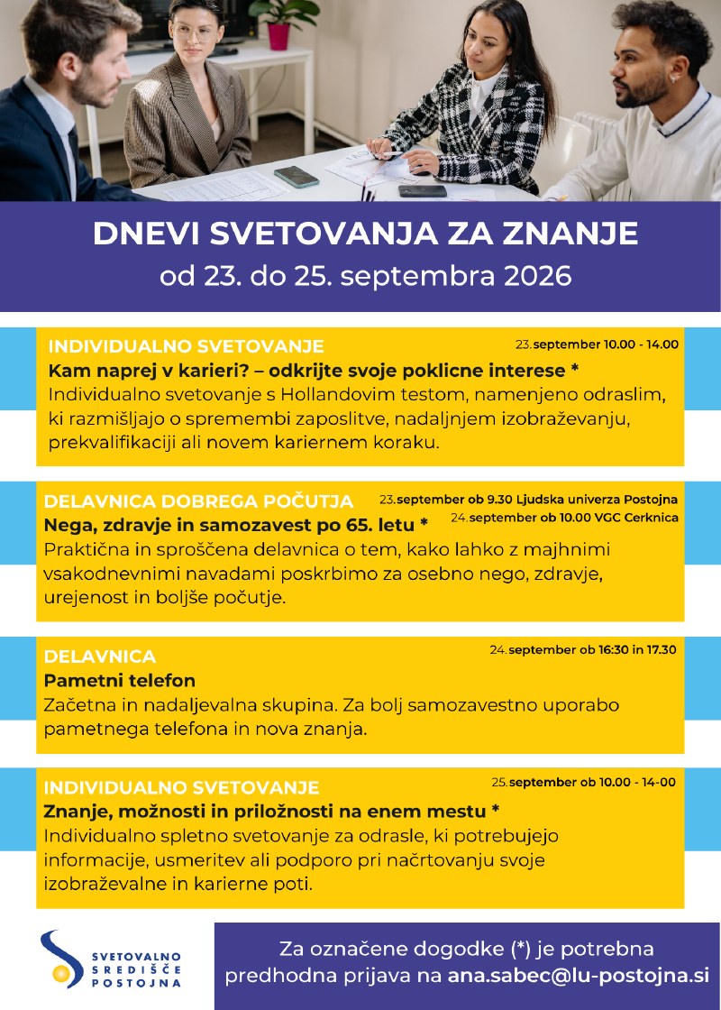 Dnevi svetovanja za znanje
