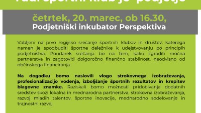 Tudi športni klub je 'podjetje'