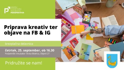 Priprava kreativ ter objave na FB in IG Priprava kreativ ter objave na FB in IG