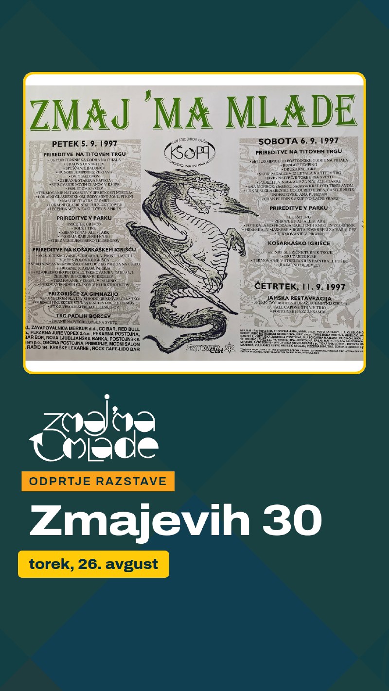 Odprtje razstave Zmaj 'ma 30